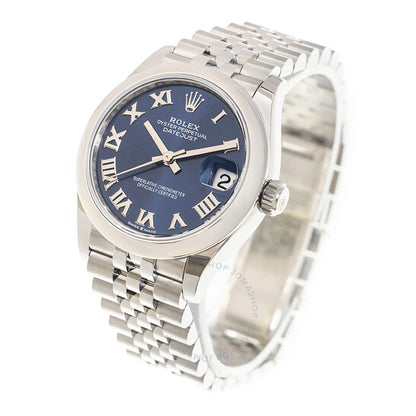 ساعة رولكس ديت جست أوتوماتيكية كرونومتر بمينا زرقاء للسيدات