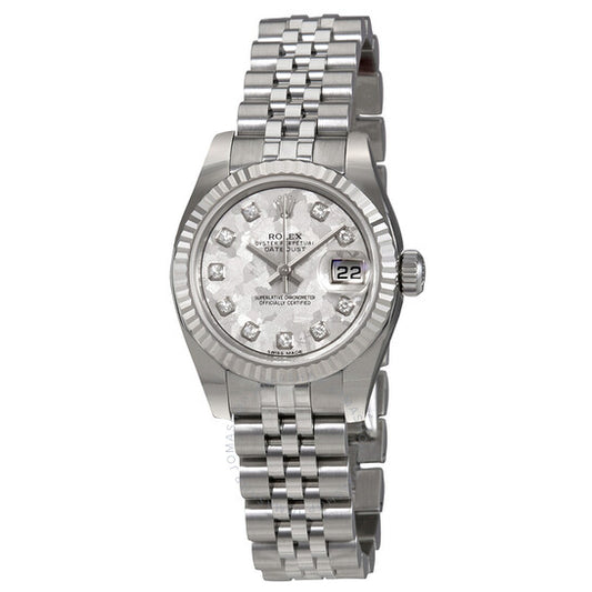 ساعة رولكس ديت جست النسائية بمينا من عرق اللؤلؤ والغبار الذهبي