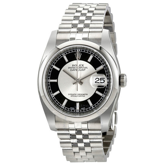 Rolex, Datejust Silver and Black Dial Automatic Men's Watch