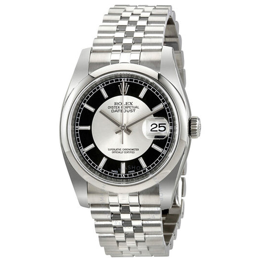 Rolex, Datejust Silver and Black Dial Automatic Men's Watch