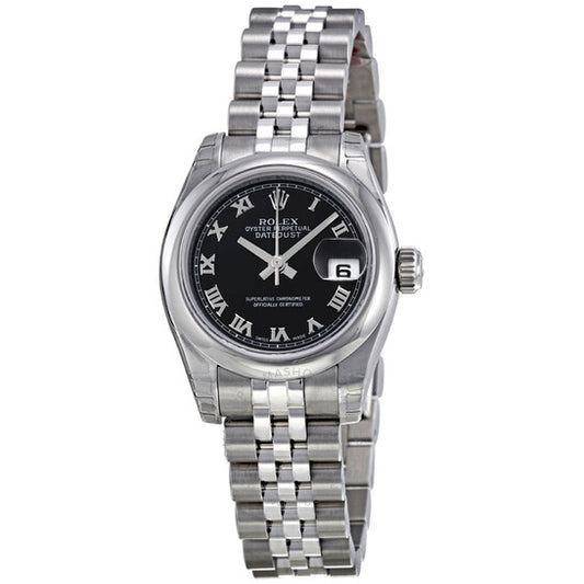 ساعة رولكس ليدي ديت جست 26 أوتوماتيكية بمينا أسود وسوار من الفولاذ المقاوم للصدأ جوبيلي 179160BKRJ