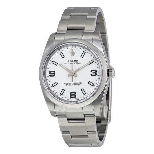 Rolex, Oyster Perpetual 34 White Dial Stainless Steel Bracelet Automatic Watch