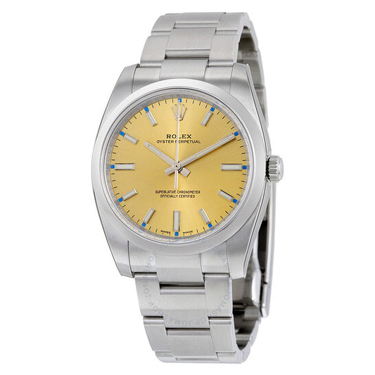 Rolex, Oyster Perpetual 34 White Grape Dial Stainless Steel Bracelet Automatic Men's Watch