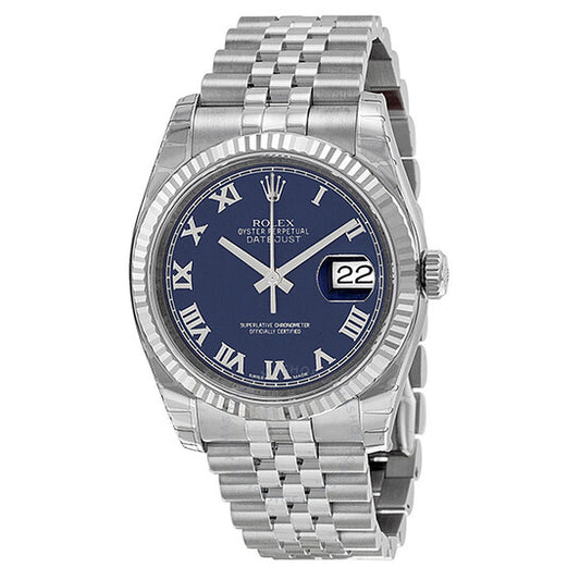 Rolex, Oyster Perpetual 36 mm Blue Dial Stainless Steel Jubilee Bracelet Automatic Men's Watch 116234BLRJ