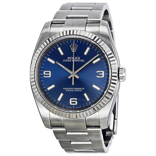 Rolex, Oyster Perpetual 36 mm Blue Dial Stainless Steel Bracelet Automatic Men's Watch