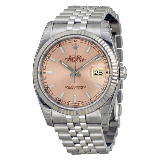 Rolex, Oyster Perpetual 36 mm Pink Dial Stainless Steel Jubilee Bracelet Automatic Watch