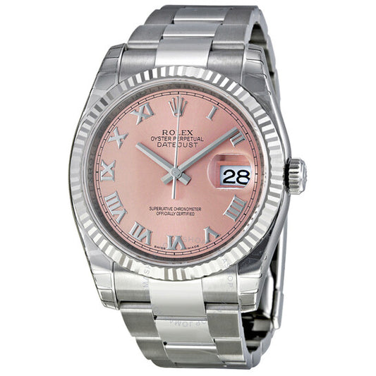 Rolex, Oyster Perpetual 36 mm Pink Dial Stainless Steel Bracelet Automatic Men's Watch
