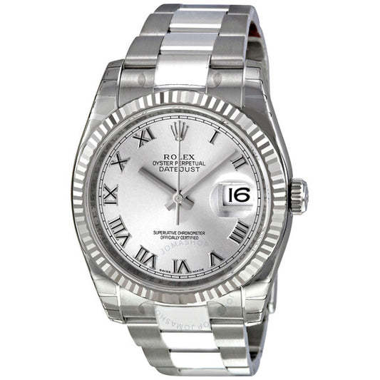 Rolex, Oyster Perpetual 36 mm Rhodium Dial Stainless Steel Bracelet Automatic Men's Watch RRO