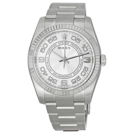 Rolex, Oyster Perpetual 36 mm Silver Concentric Dial Stainless Steel Bracelet Automatic Men's Watch