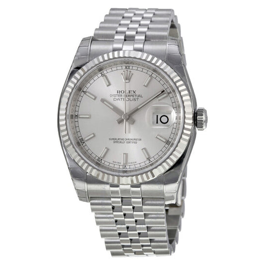 Rolex, Oyster Perpetual 36 mm Silver Dial Stainless Steel Jubilee Bracelet Automatic Men's Watch