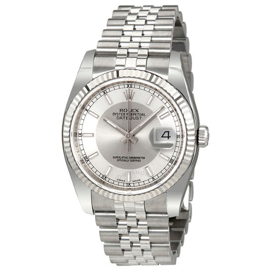 Rolex, Oyster Perpetual 36 mm Silver Dial Stainless Steel Jubilee Bracelet Automatic Men's Watch