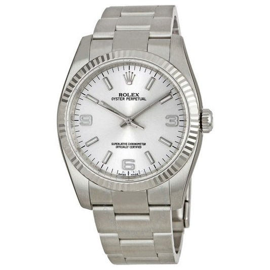 Rolex, Oyster Perpetual 36 mm Silver Dial Stainless Steel Bracelet Automatic Men's Watch