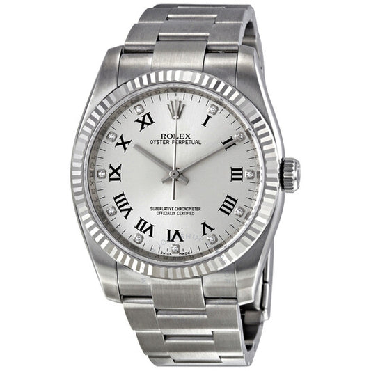 Rolex, Oyster Perpetual 36 mm Silver Dial Stainless Steel Bracelet Automatic Men's Watch