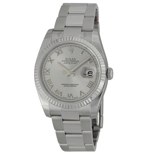Rolex, Oyster Perpetual 36 mm Silver Dial Stainless Steel Bracelet Automatic Men's Watch