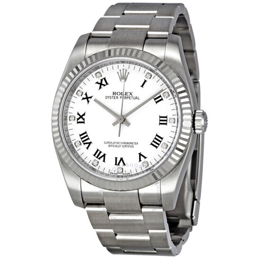 Rolex, Oyster Perpetual 36 mm White Dial Stainless Steel Bracelet Automatic Men's Watch