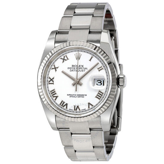 Rolex, Oyster Perpetual 36 mm White Dial Stainless Steel Bracelet Automatic Men's Watch