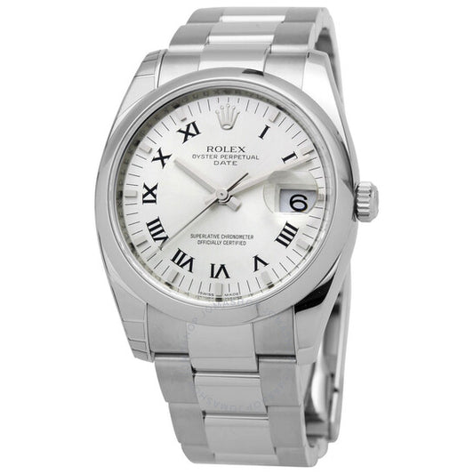 Rolex, Oyster Perpetual Date 34 Silver Dial Stainless Steel Bracelet Automatic Men's Watch