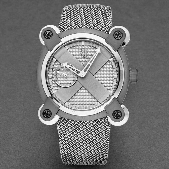 رومان جيروم، ساعة مون إنفيدر أوتوماتيكية للرجال بمينا فضي