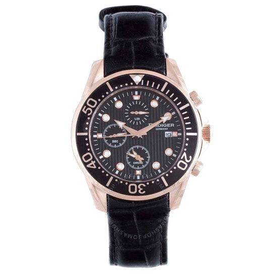 ساعة روديجر، كيمنتس كرونوغراف للرجال بمينا سوداء