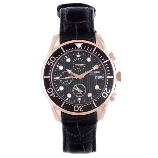 ساعة روديجر، كيمنتس كرونوغراف للرجال بمينا سوداء