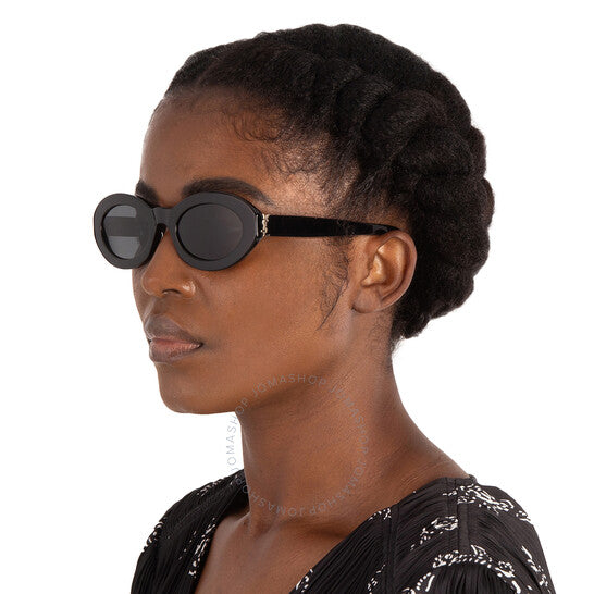 Saint Laurent, Black Oval Ladies Sunglasses