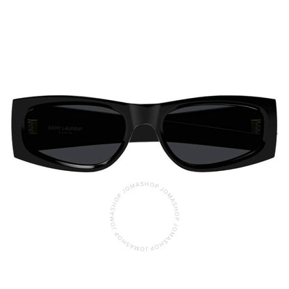 نظارة شمسية نسائية مستطيلة سوداء من سان لوران