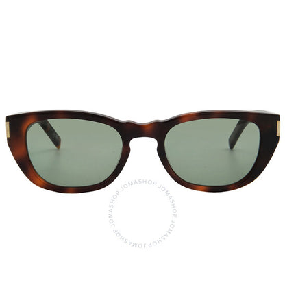 نظارة شمسية رجالية مستطيلة باللون الأخضر من سان لوران