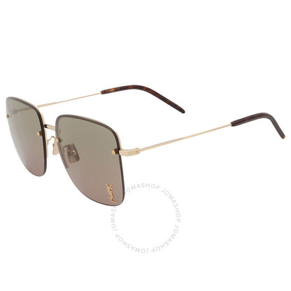 Saint Laurent, Green Square Ladies Sunglasses