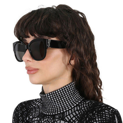 Saint Laurent, Grey Round Ladies Sunglasses