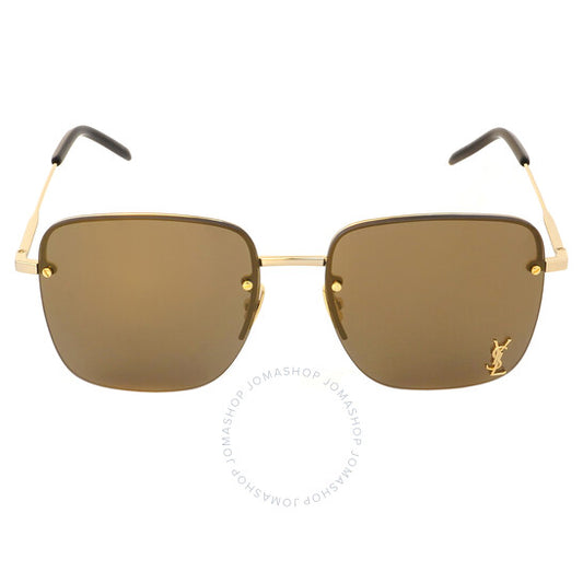 Saint Laurent, Mirrored Brown Square Ladies Sunglasses SL 312 M 006 58