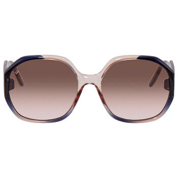 Salvatore Beige Geometric Ladies Sunglasses