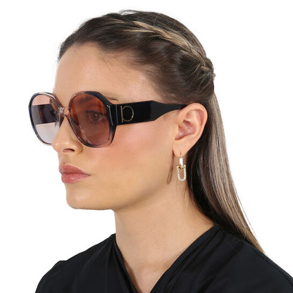 Salvatore Beige Geometric Ladies Sunglasses