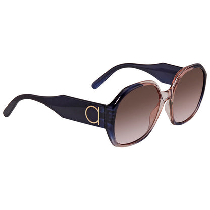 Salvatore Beige Geometric Ladies Sunglasses