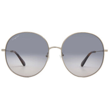 Salvatore Blue Gradient Round Ladies Sunglasses