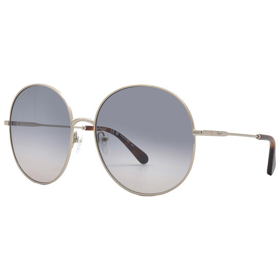 Salvatore Blue Gradient Round Ladies Sunglasses