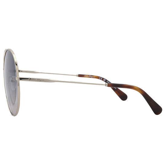 Salvatore Blue Gradient Round Ladies Sunglasses