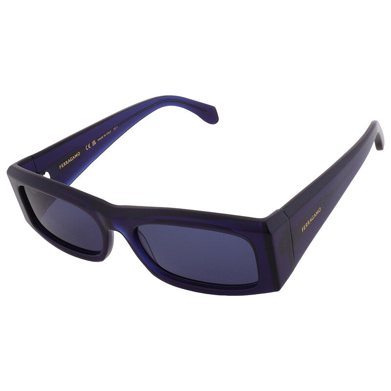 Salvatore Blue Rectangular Men's Sunglasses