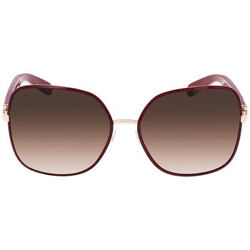 Salvatore Bordeaux Gradient Square Ladies Sunglasses