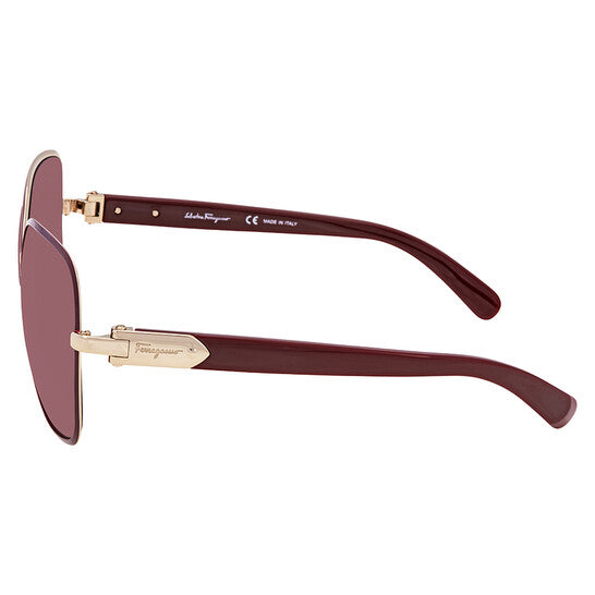 Salvatore Bordeaux Gradient Square Ladies Sunglasses