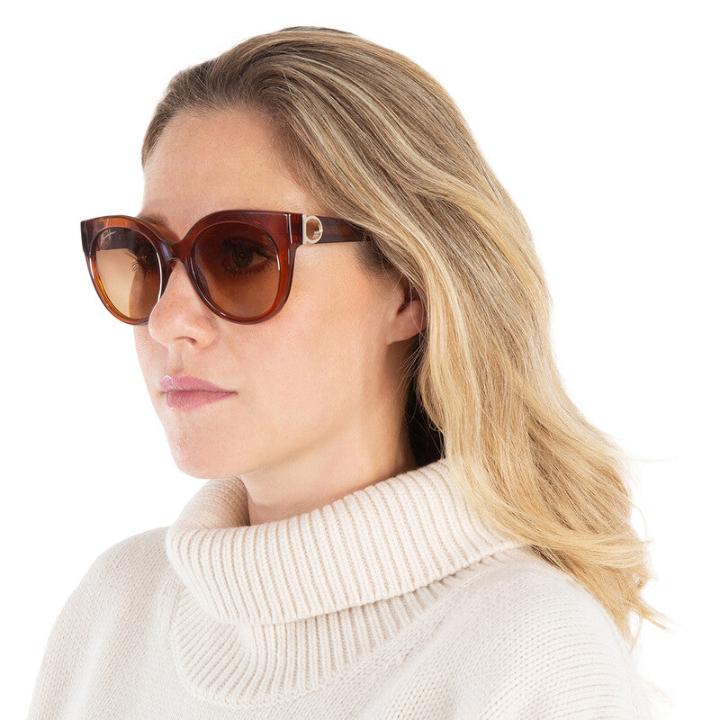 Salvatore Brown Gradient Butterfly Ladies Sunglasses