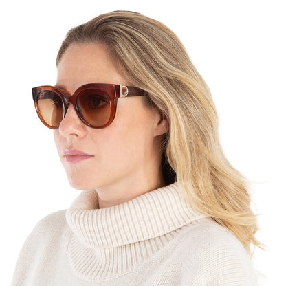 Salvatore Brown Gradient Butterfly Ladies Sunglasses