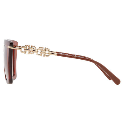 Salvatore Brown Gradient Butterfly Ladies Sunglasses