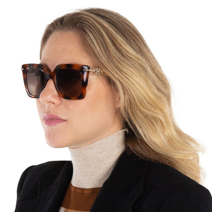 Salvatore Brown Gradient Butterfly Ladies Sunglasses