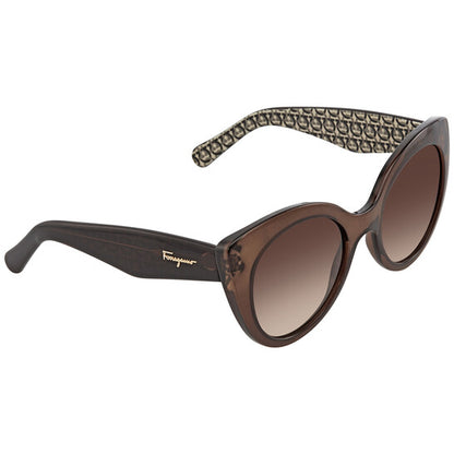 Salvatore Brown Gradient Butterfly Ladies Sunglasses