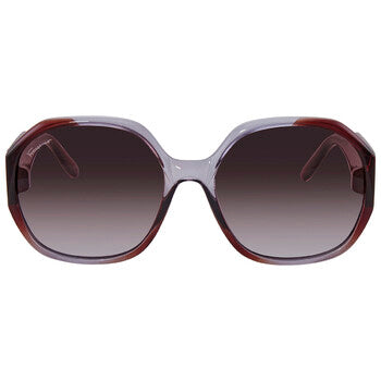 Salvatore Brown Gradient Geometric Ladies Sunglasses