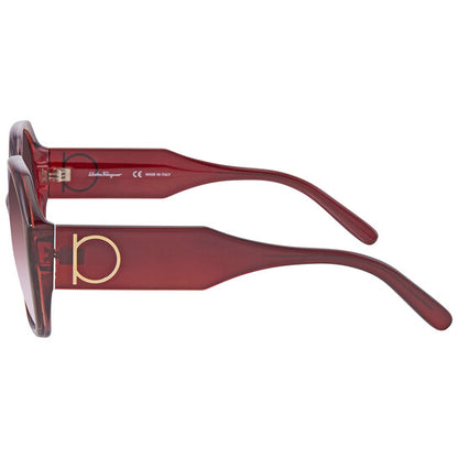 Salvatore Brown Gradient Geometric Ladies Sunglasses