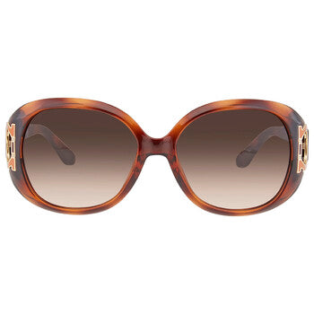 Salvatore Brown Gradient Oval Ladies Sunglasses