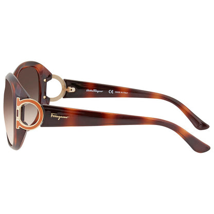 Salvatore Brown Gradient Oval Ladies Sunglasses