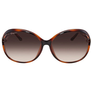 Salvatore Brown Gradient Oval Sunglasses