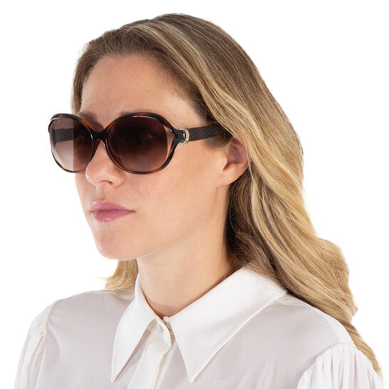 Salvatore Brown Gradient Oval Sunglasses